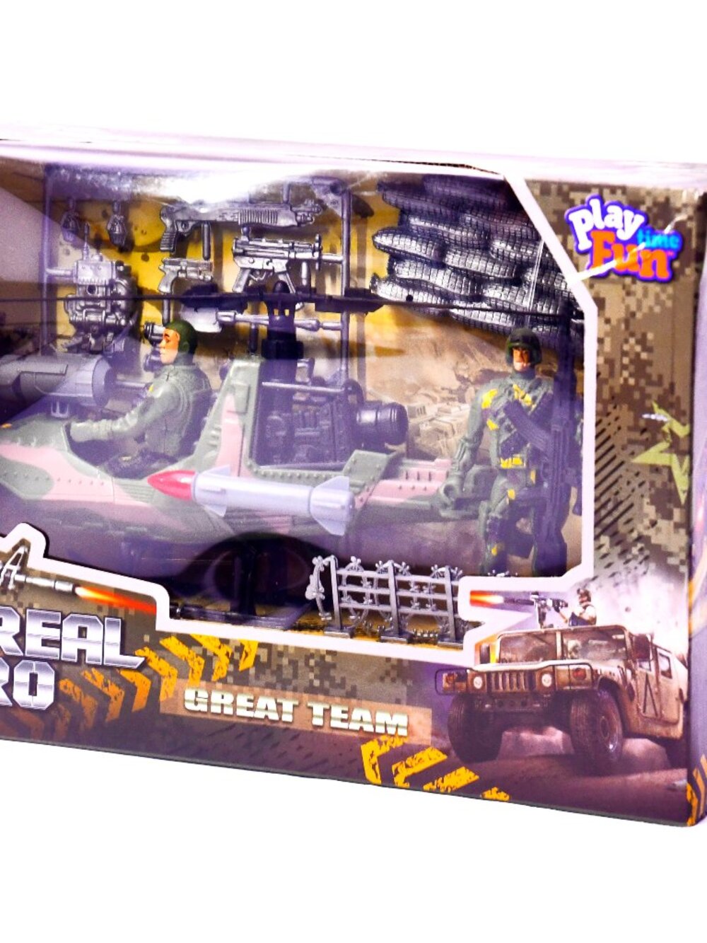 Real Hero Military Helicopter Playset Soldier Figures Weapons Accessories 3+ New